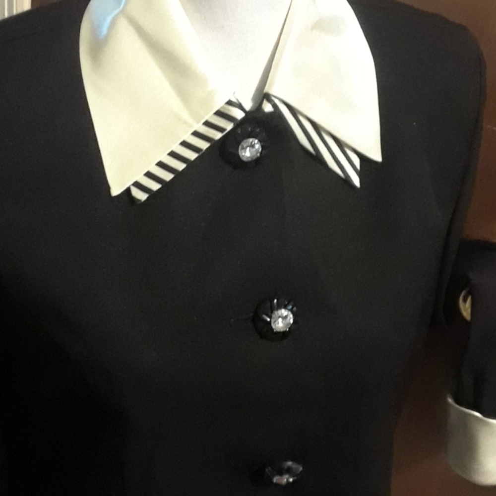 Striking Black Blazer with Embellishments, size 10